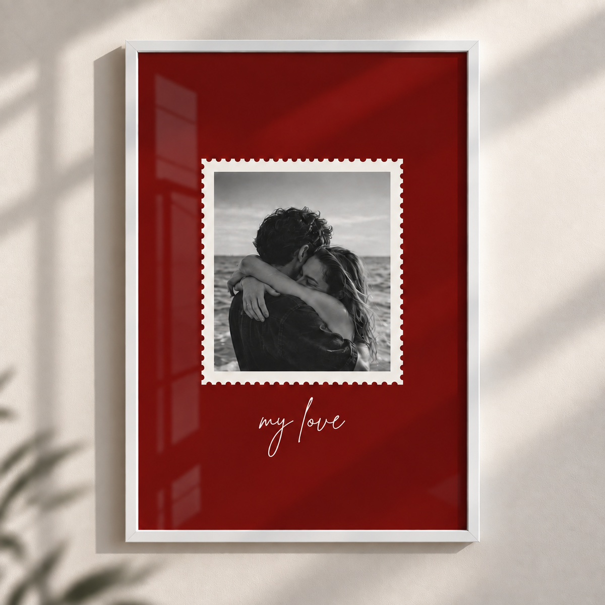 Us, Framed customizable couple photo poster mockup